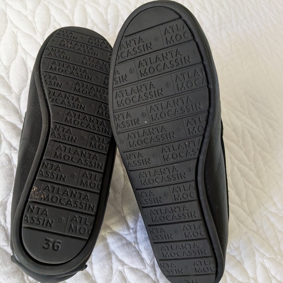 Kids Atlanta Moccasin black leather slip on loafer shoes size 36 (kids 4) - Picture 7 of 9
